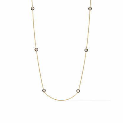 The Tribeca Station Necklace | Mixed Metal: gold-plated chain with round bezel-set stations. Available in 16" or 18" lengths.