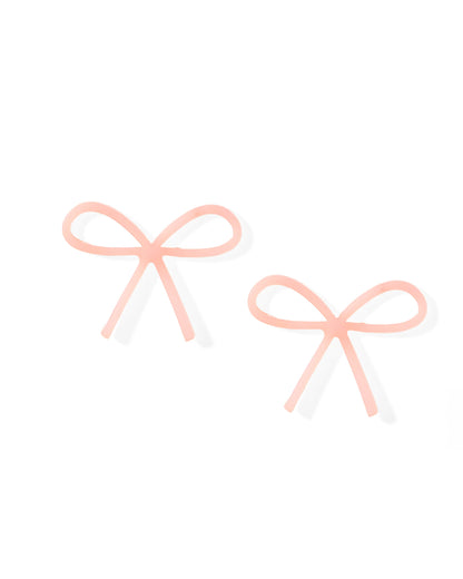 Lola Bow Earrings: Light pink wire bows, surgical-grade stainless steel. Sizes: One size.