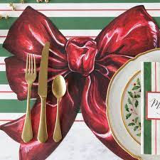 Bow Placemats with a large red bow print.