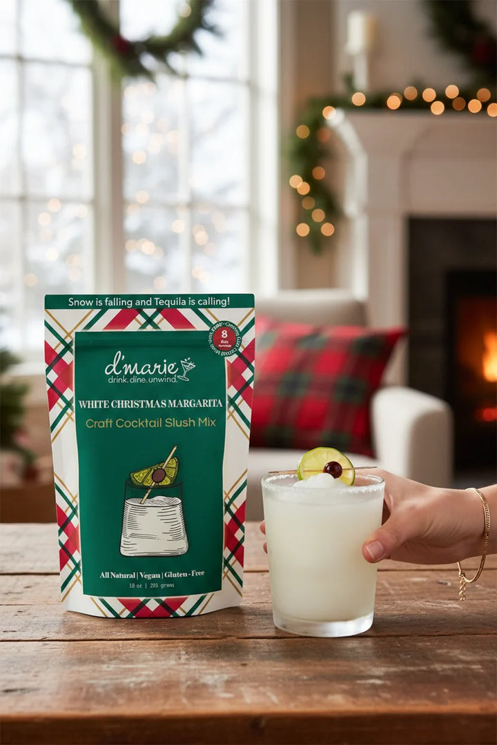 10 oz. pouch of White Christmas Margarita d’marie Drink Mix.