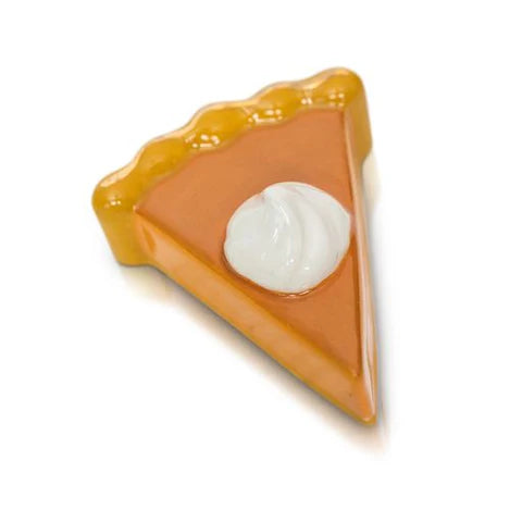 Ceramic pumpkin pie slice mini with whipped cream. Available in standard Nora Fleming Minis size.