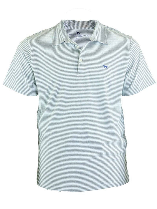 Men's Gray Striped Collared Polo