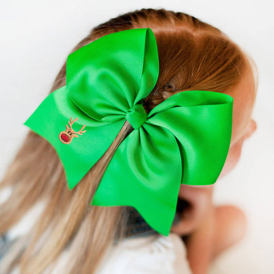 Rudolph Green Kids' Hair Bow