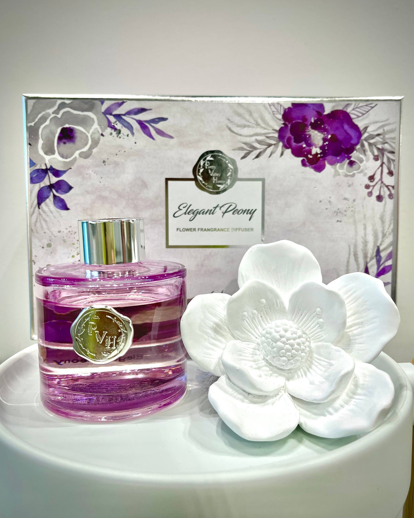 Lilac Magnolia Flower Diffuser Gift Set - Elegant Peony