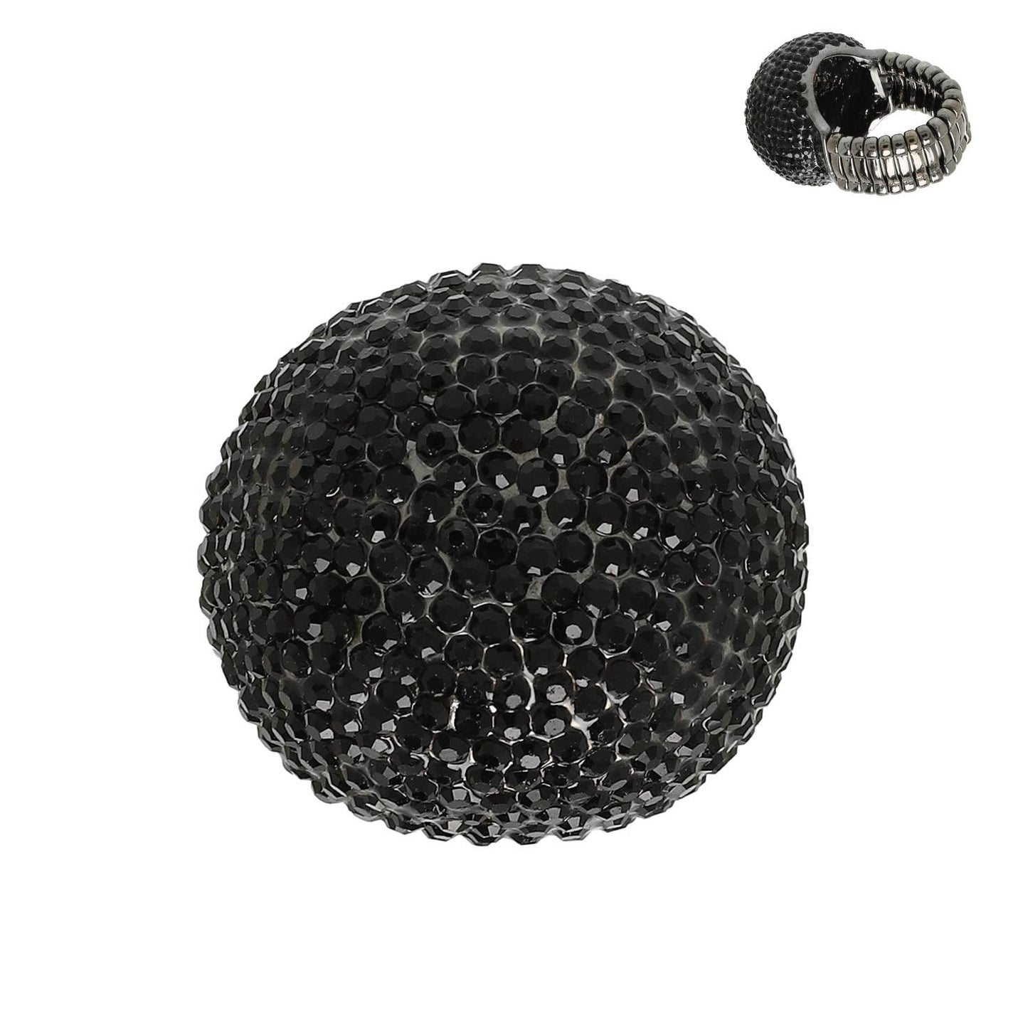 Crystal Rhinestone Disco Ball Stretch Ring: Red