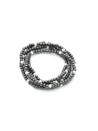 4mm CCB Pearl Stretch Bracelet Set