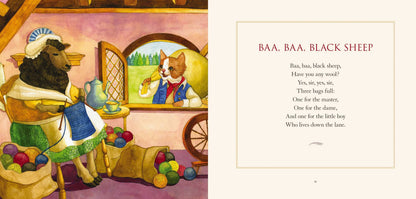 Baa, Baa, Black Sheep" from the Classic Collection of Mother Goose Rhymes Illustrated picture book. Sizes: standard.