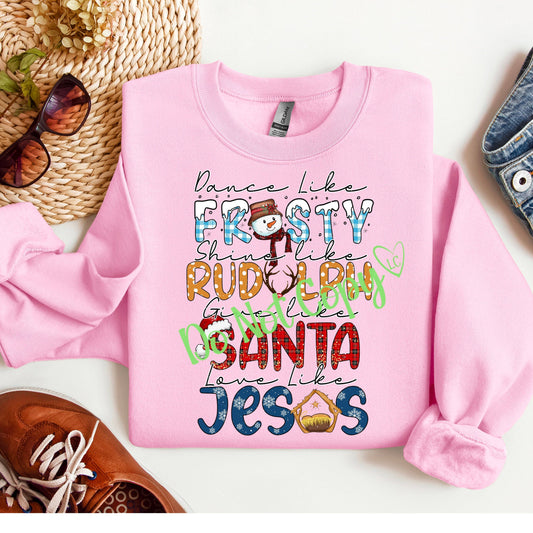 Pink "Dance like Frosty" Graphic Sweatshirt