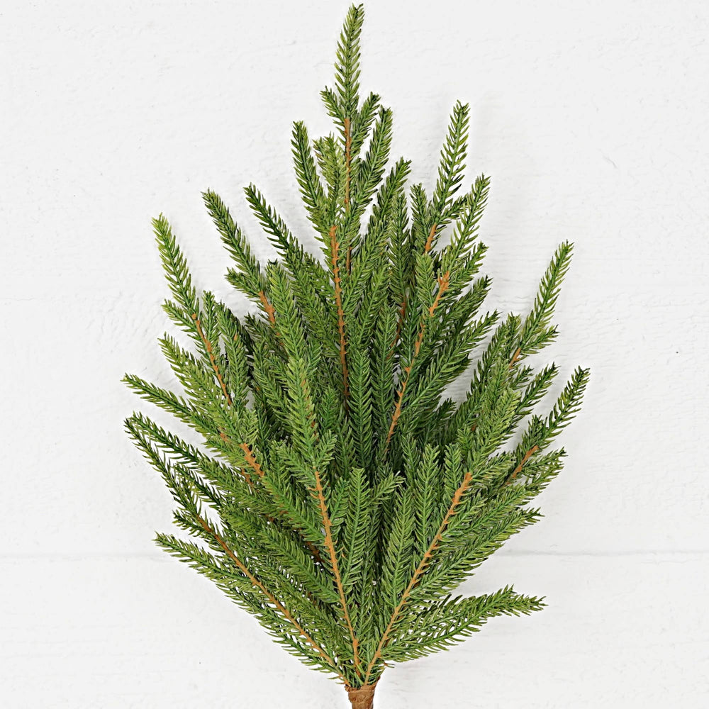 19” Soft-touch Norfolk Pine spray with green needles.