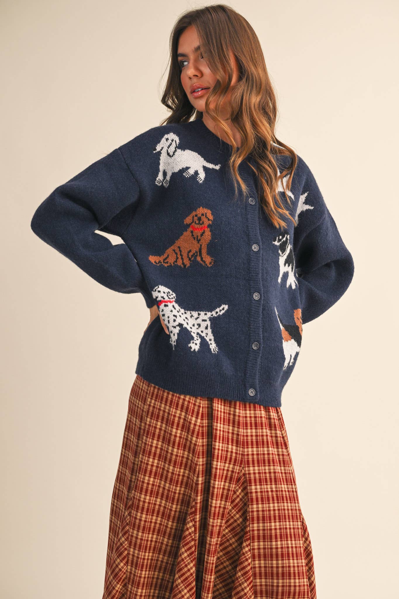 Knit Dog & Star Sweater Cardigan