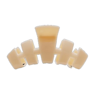 The TELETIES Classic Hair Clip in cream features five rounded teeth for a secure hold. Sizes: One Size.