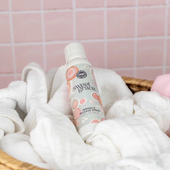 Sweet Grace Wrinkle Release Spray, 6.08 fluid ounce bottle.