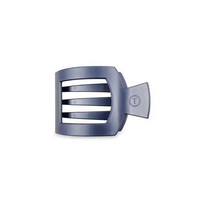 Gray TELETIES Square Flat Hair Clip with four horizontal slots; available in small, medium, and large sizes.