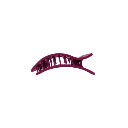 The Mulberry Small Flat Rectangle Hair Clip has a curved design with interlocking teeth and is available in a small size.
