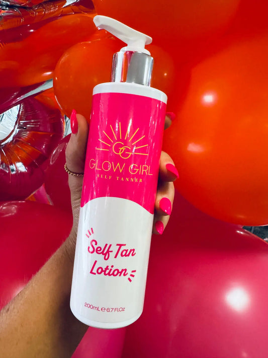 Glow Girl Self Tanning Lotion: Provides an instant glow and natural bronzed tan. Available in 8 oz.