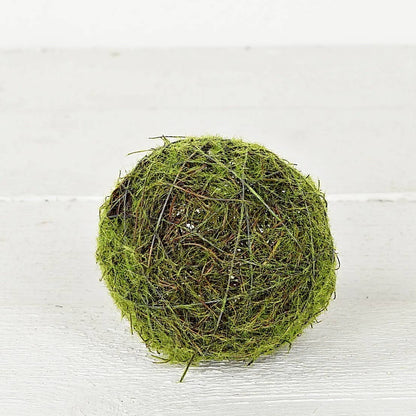 M30905 - 4in Mossy Twig Ball made of green moss and natural twigs; available in 4-inch size.