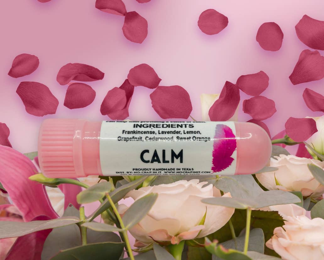 Small tube of Calm essential oil inhaler available in multiple sizes.