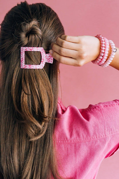TELETIES Square Flat Hair Clip: A hair accessory designed to securely hold hair in place. Sizes available: Small, Medium, Large.