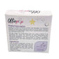 Back of "Handmade Lavender Lullaby Bar Soap" box; soap for all skin types. Ingredients listed. Size info not shown.