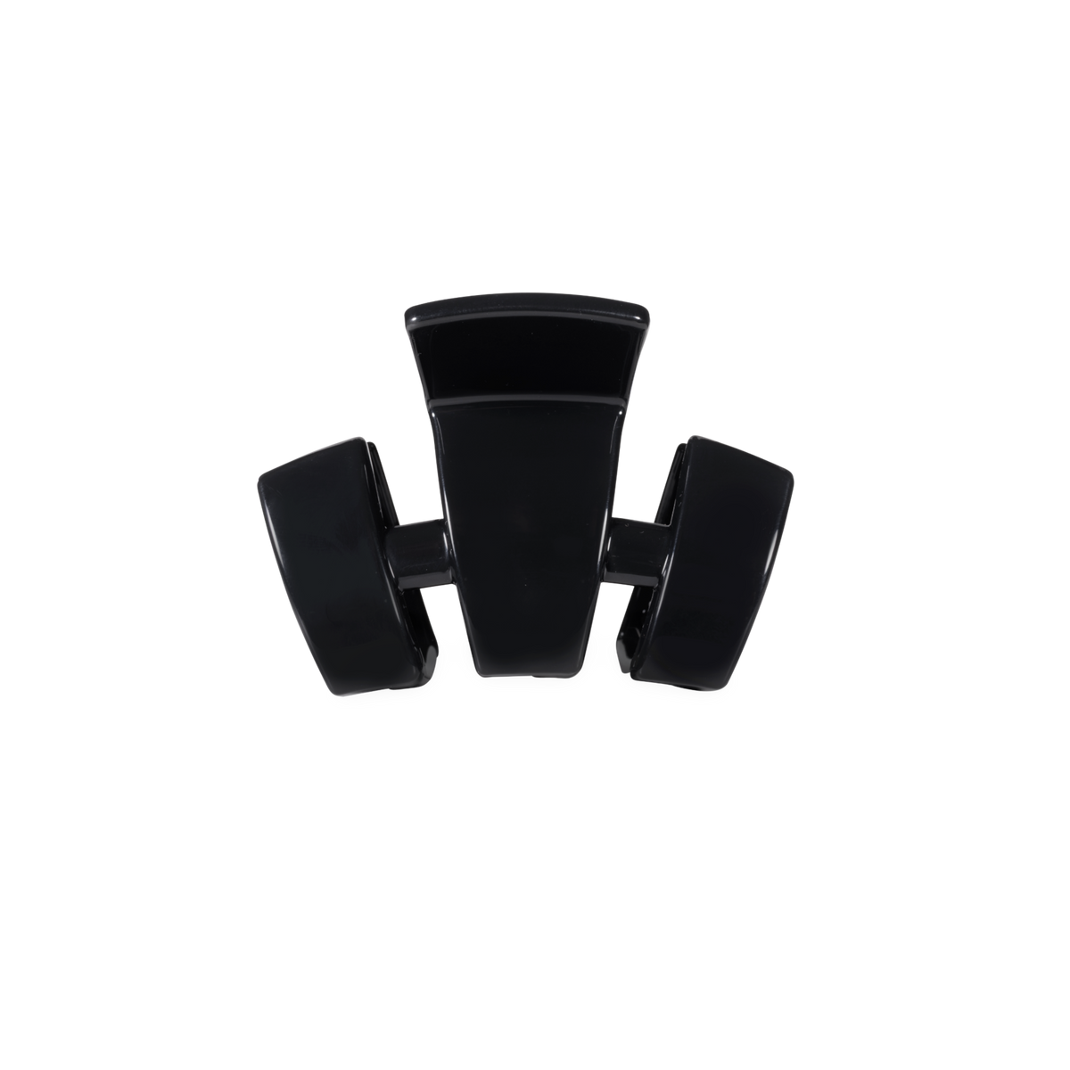 The Classic Jet Black Petite Claw Clip with three curved prongs; available in petite size.