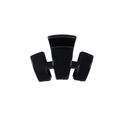 The Classic Jet Black Petite Claw Clip with three curved prongs; available in petite size.