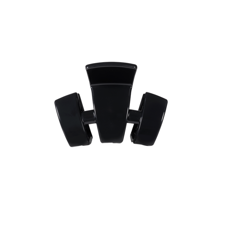 The Classic Jet Black Petite Claw Clip with three curved prongs; available in petite size.
