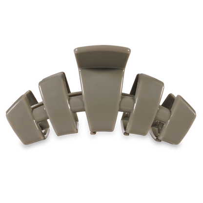 Large beige TELETIES Classic Claw Hair Clip, curved design, five prongs; available in multiple sizes.