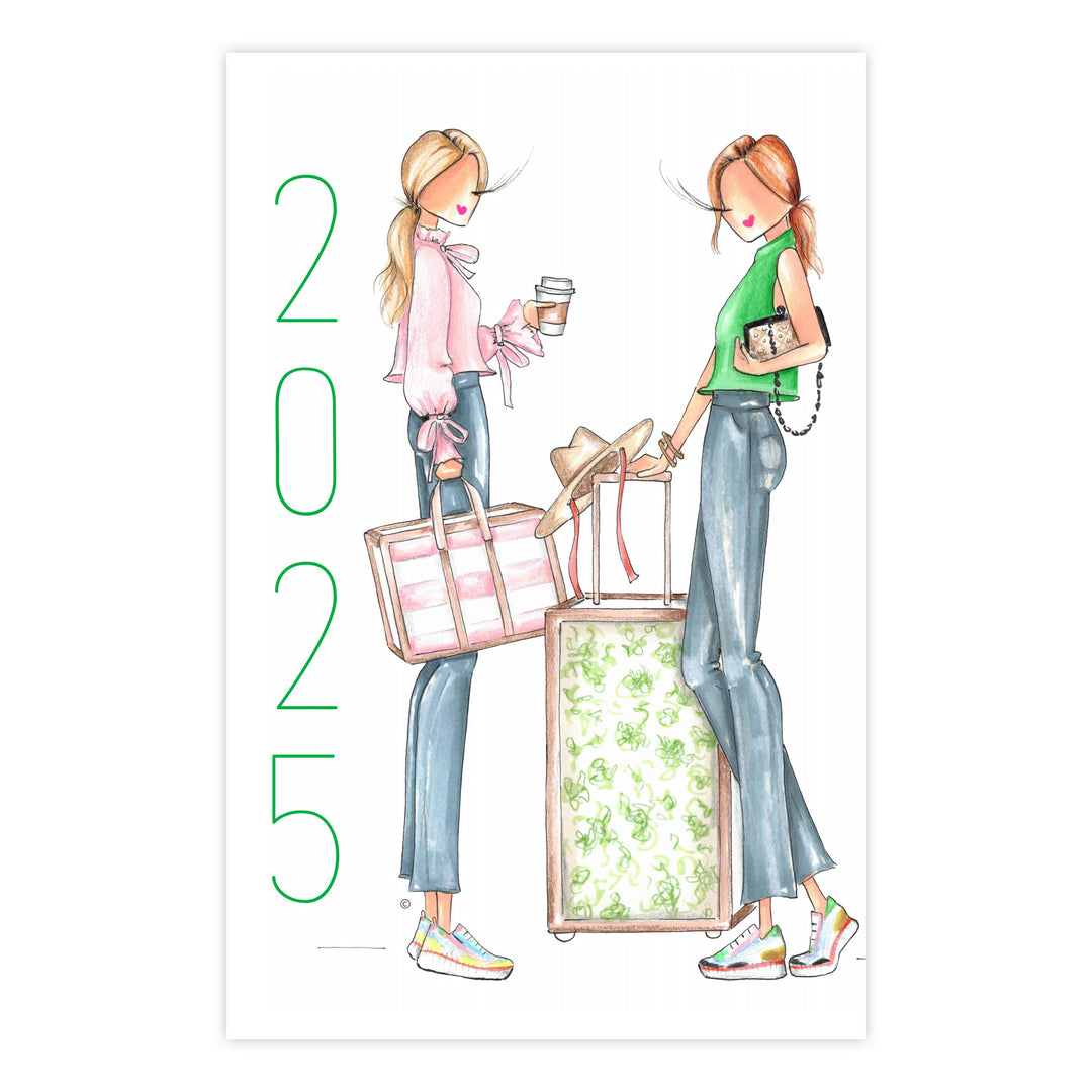 2025 Planner cover art with travel motif. Available in A5, A4, and Letter sizes.