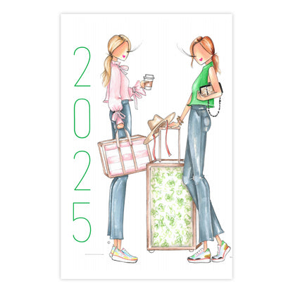2025 Planner cover art with travel motif. Available in A5, A4, and Letter sizes.
