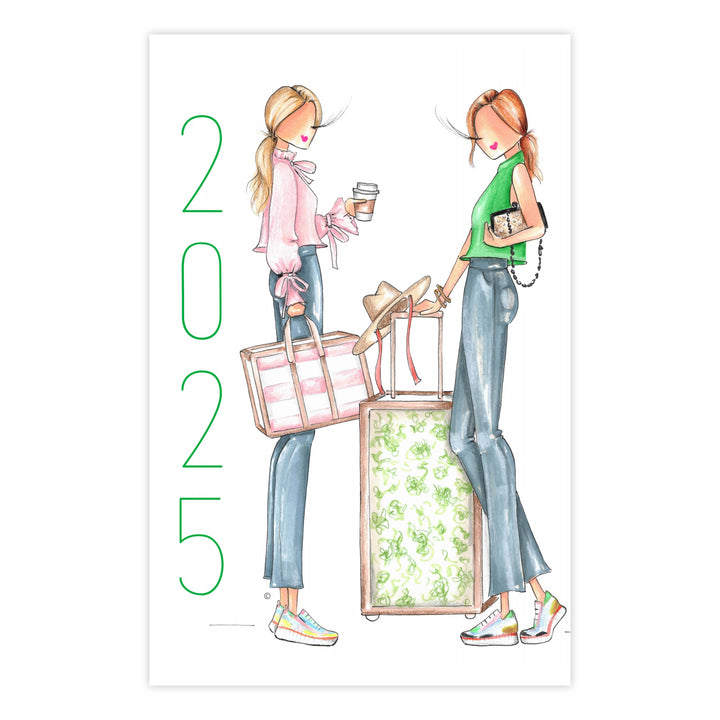 2025 Planner cover art with travel motif. Available in A5, A4, and Letter sizes.