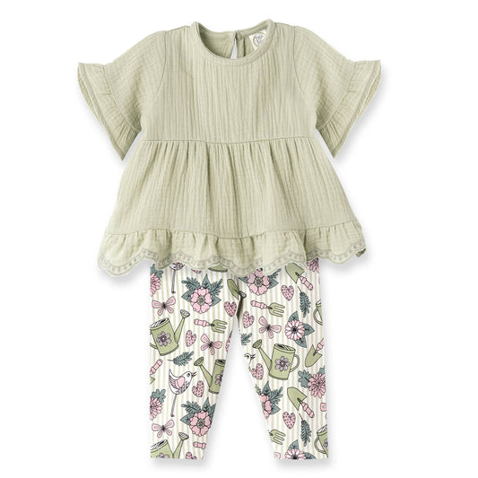 Garden Bloom Bamboo & Gauze Girls Set