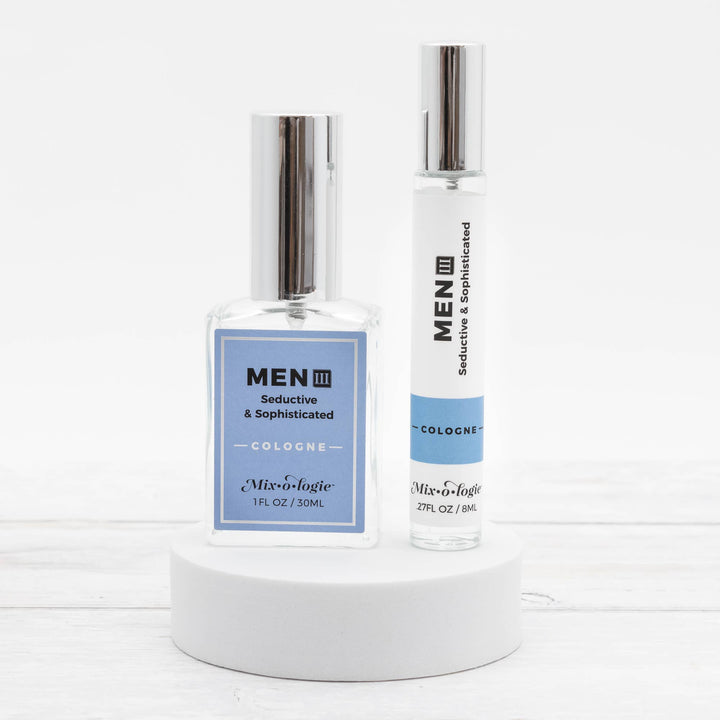 Two bottles of Men’s III (Seductive &amp; Sophisticated) Cologne Spray, 30mL size, long-lasting fragrance for men.