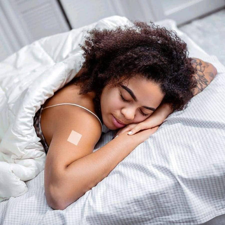 Headache Support Patch - Relief, Calm &amp; Relaxation Aid: 1-Pack, an adhesive bandage for headache relief, applied to the upper arm; available in 1-pack size.