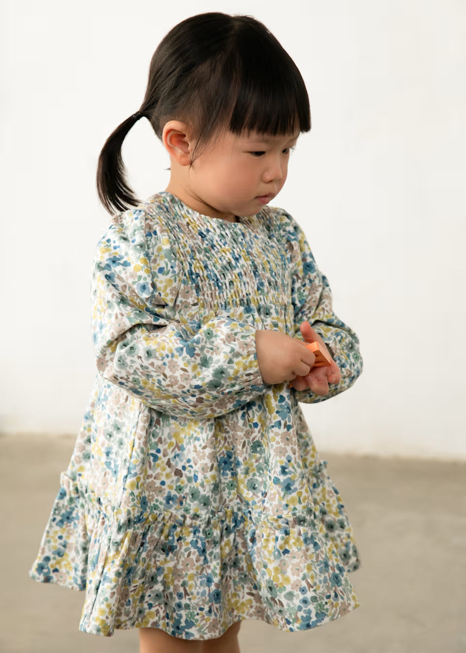Baby Girl Floral Printed Velvet Dress in floral print and velvet fabric. Available in sizes 6M-24M.