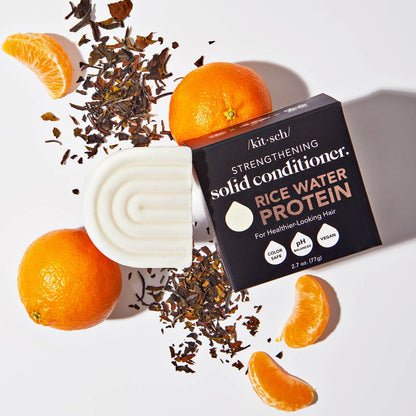 Rice Water Protein Conditioner Bar for Hair Growth, curved geometric shape, rice water infusion. Available in multiple sizes.