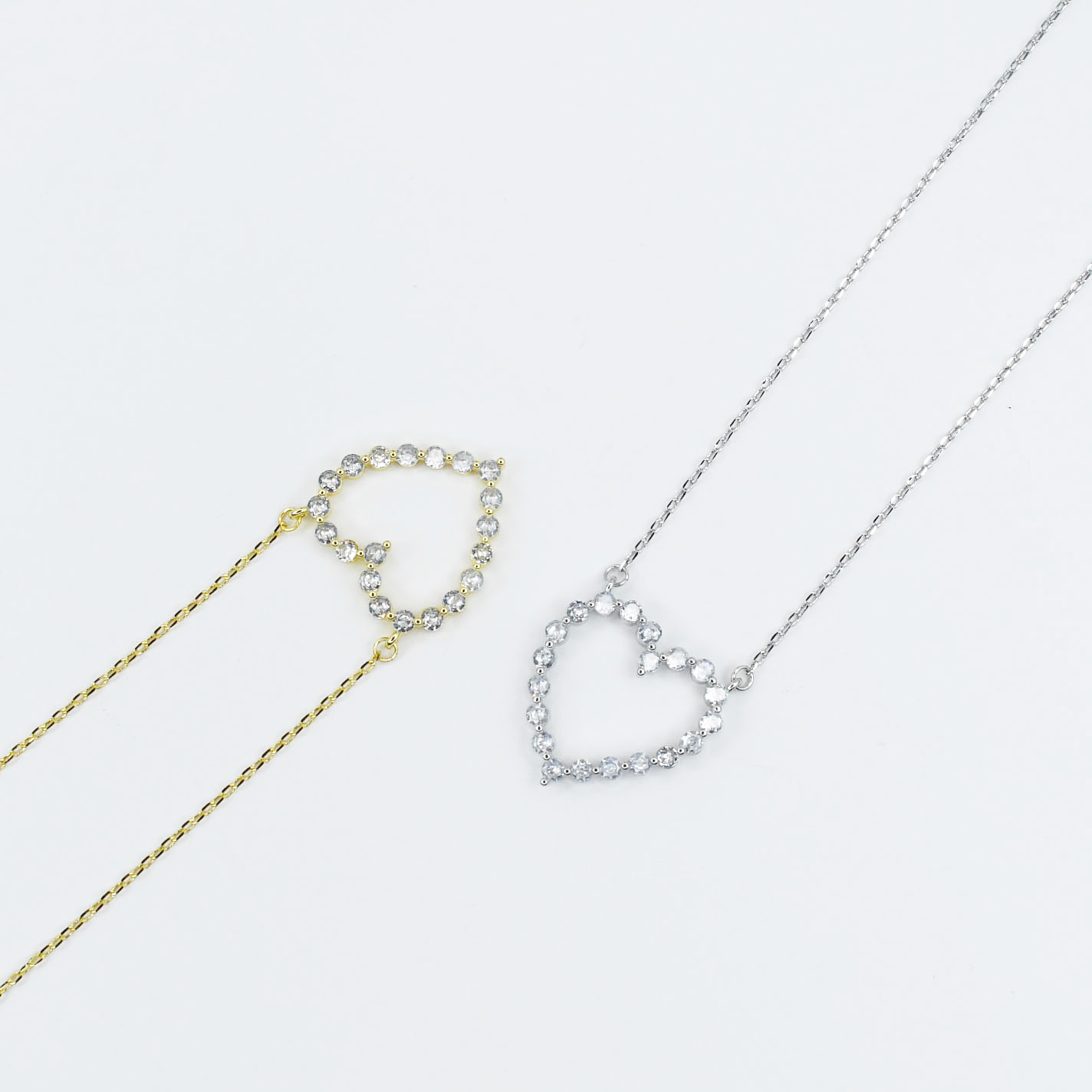 Sparkle Heart Necklace: Gold