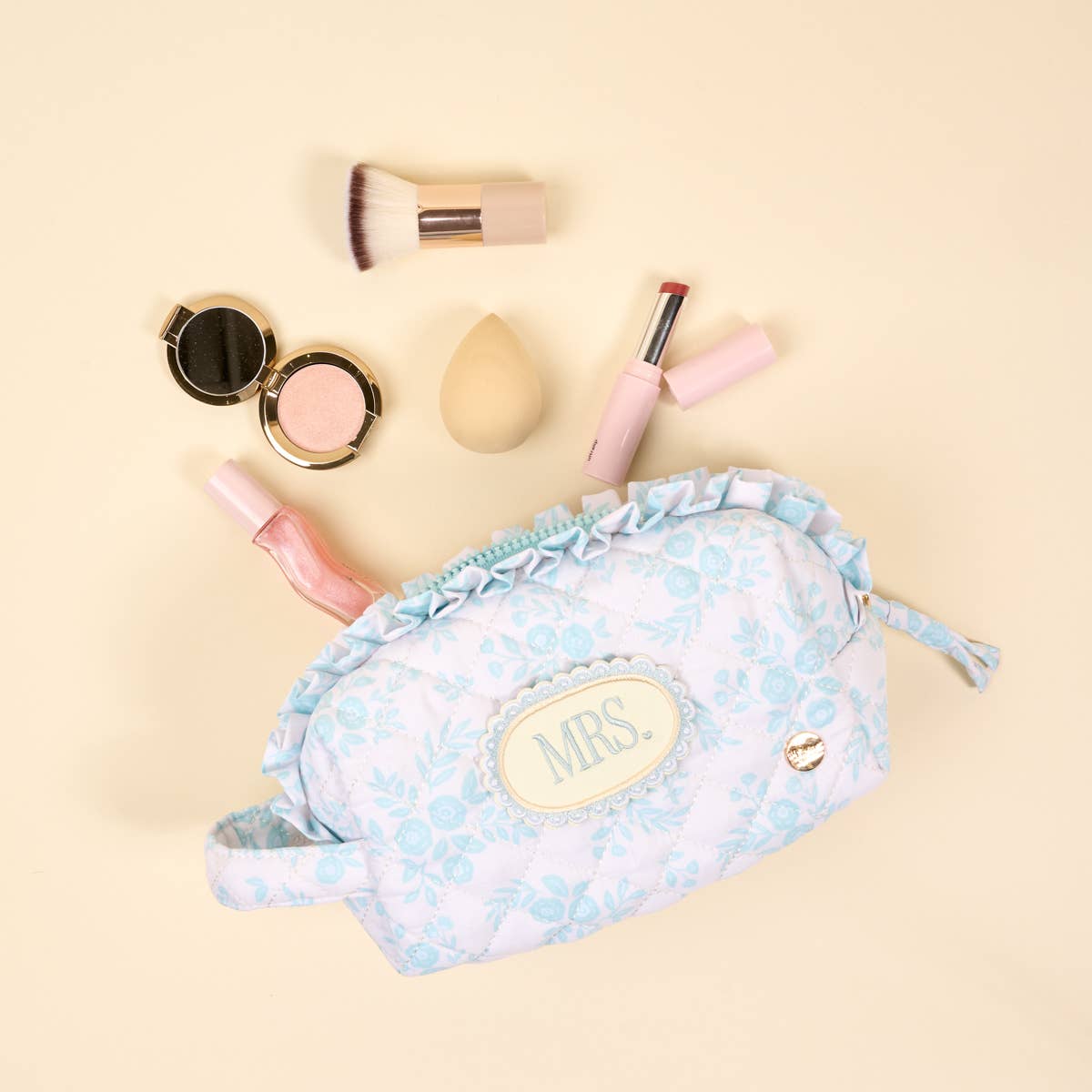 Essentials Quilted Cosmetic Pouch–Mrs. Something Blue