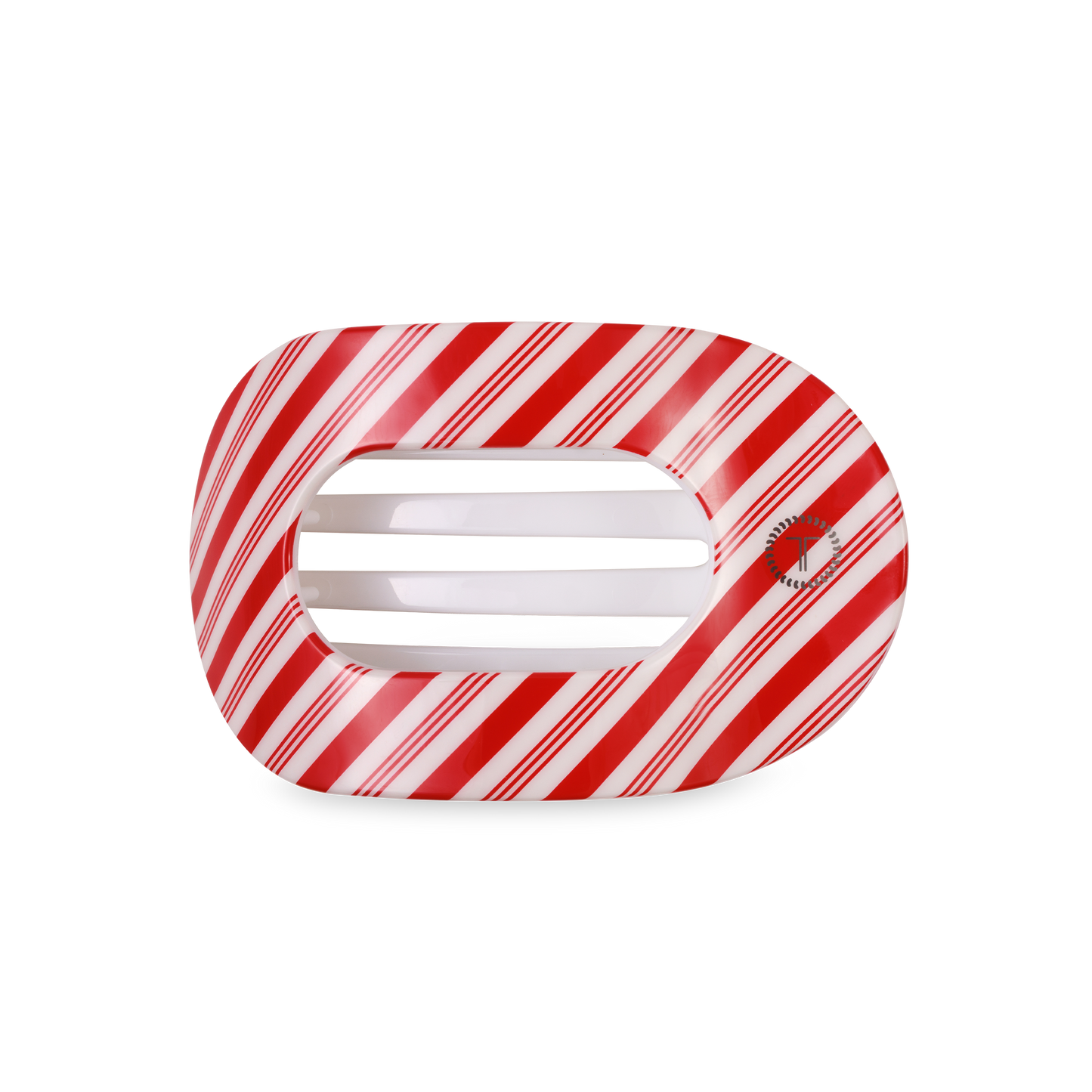 Flat Round Hair Clip | Candy Cane Crush