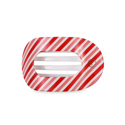 Flat Round Hair Clip | Candy Cane Crush