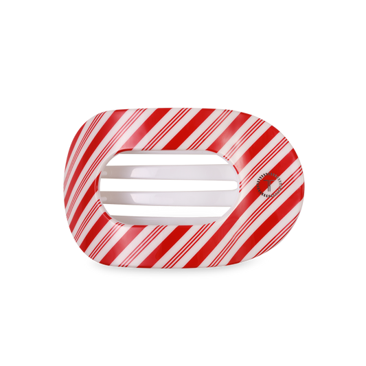 Flat Round Hair Clip | Candy Cane Crush