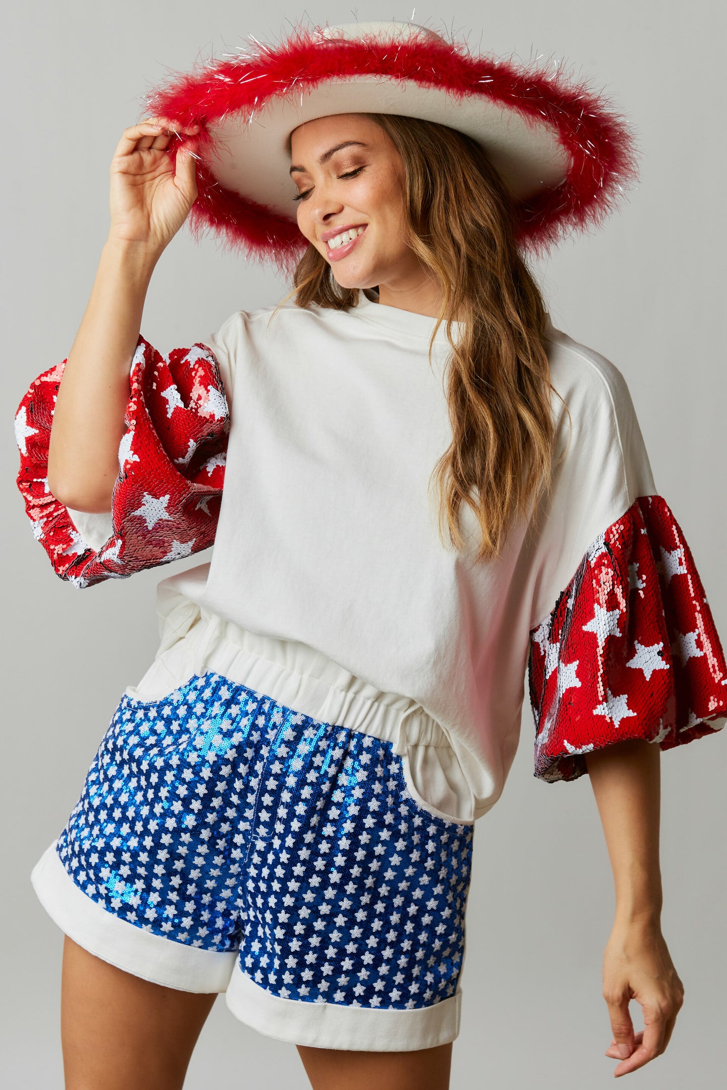 Star Bubble Sleeve - Cotton Shirt