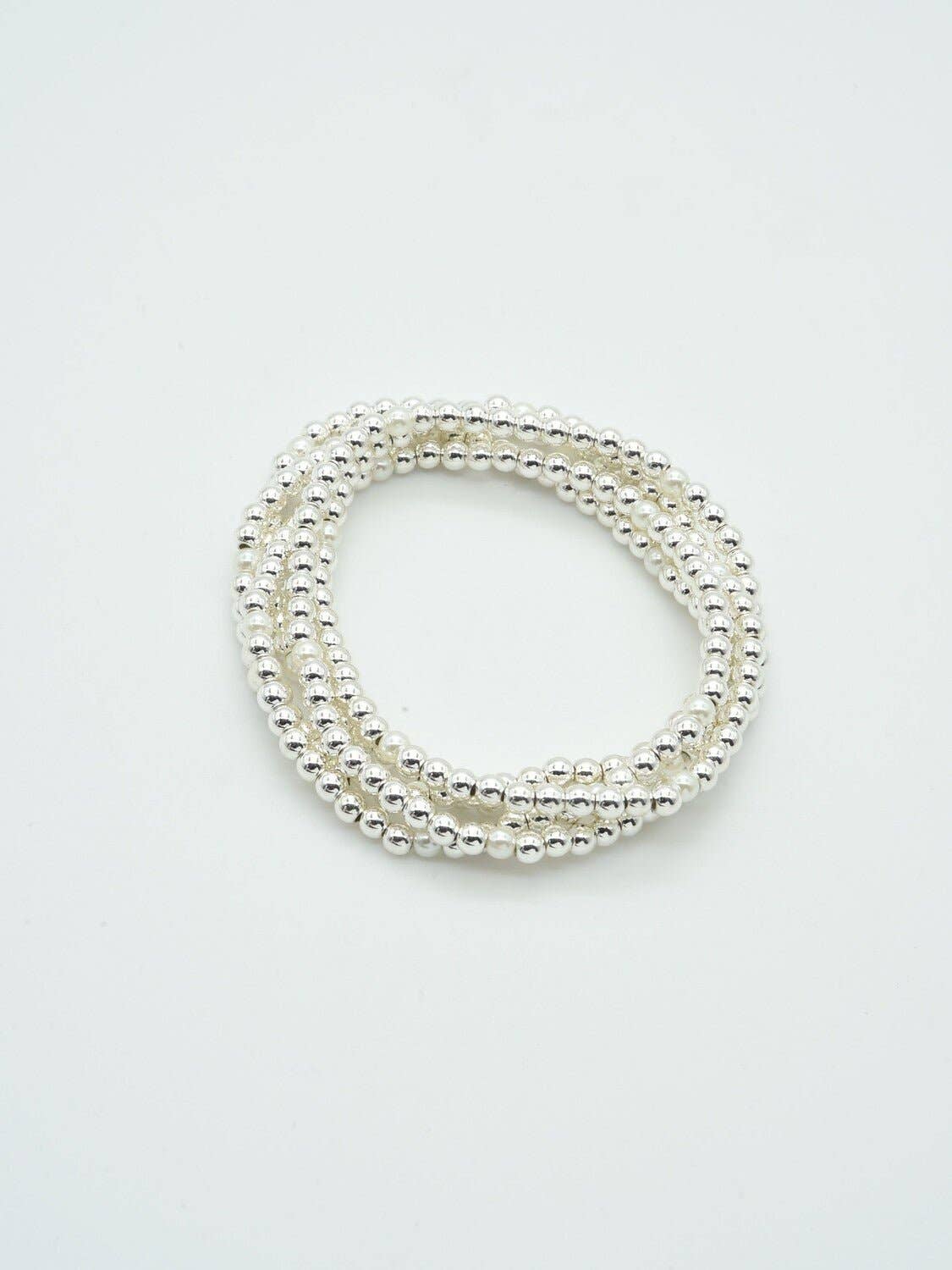 4mm CCB Pearl Stretch Bracelet Set