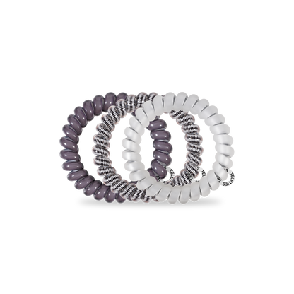 Spiral Hair Coils | Large | Silver Flames Hair Ties