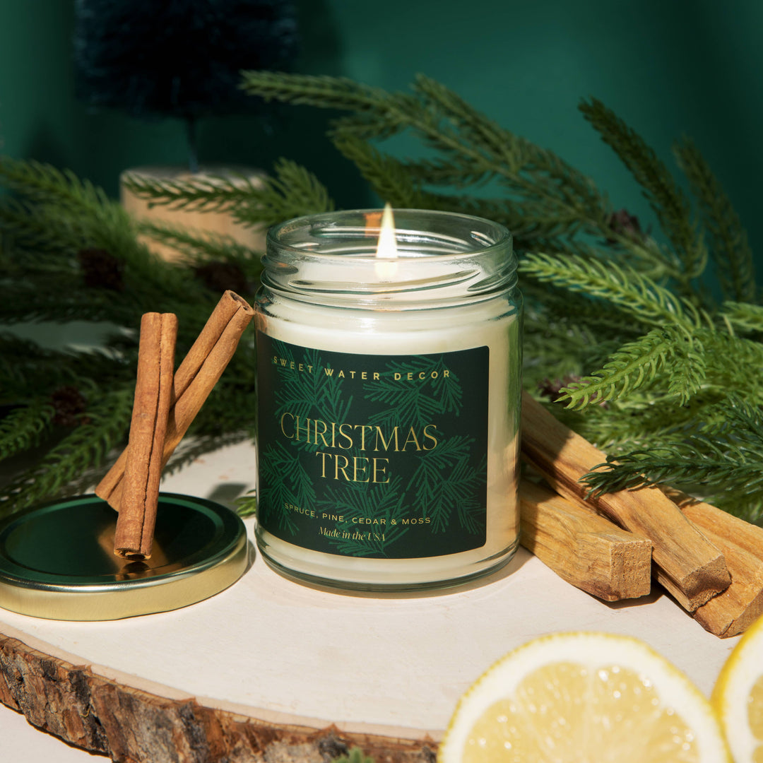 Burning 9 oz soy candle in a glass jar.