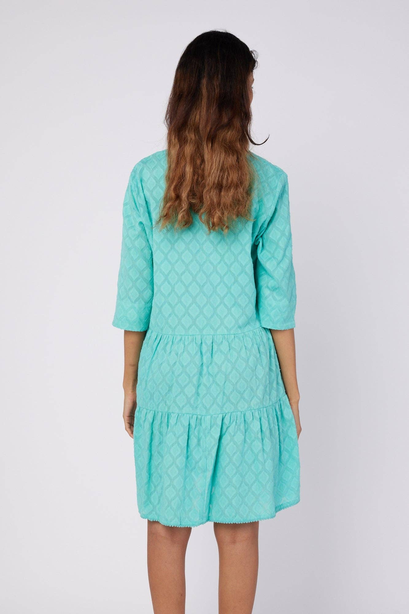 Alcee Turquoise Resort Wear Summer Shirt Dress