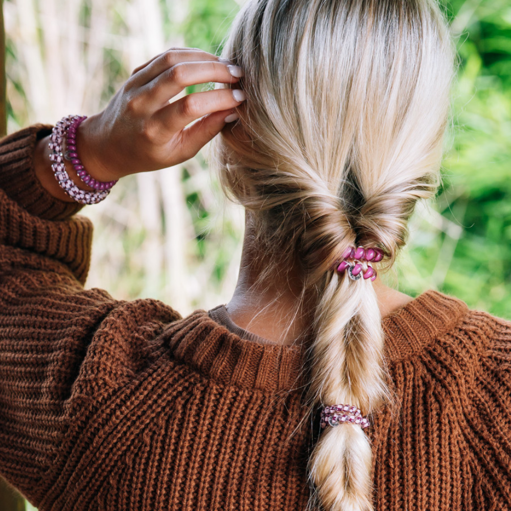 Merlot after Midnight Small Hair Ties secure a braid; available in small size.