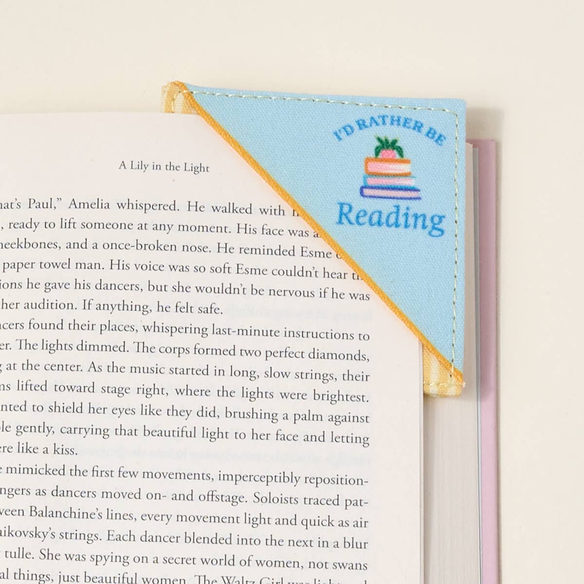 Corner Keeper Fabric Bookmark, "I'd Rather Be Reading," with rainbow and unicorn. Available sizes: S, M, L.
