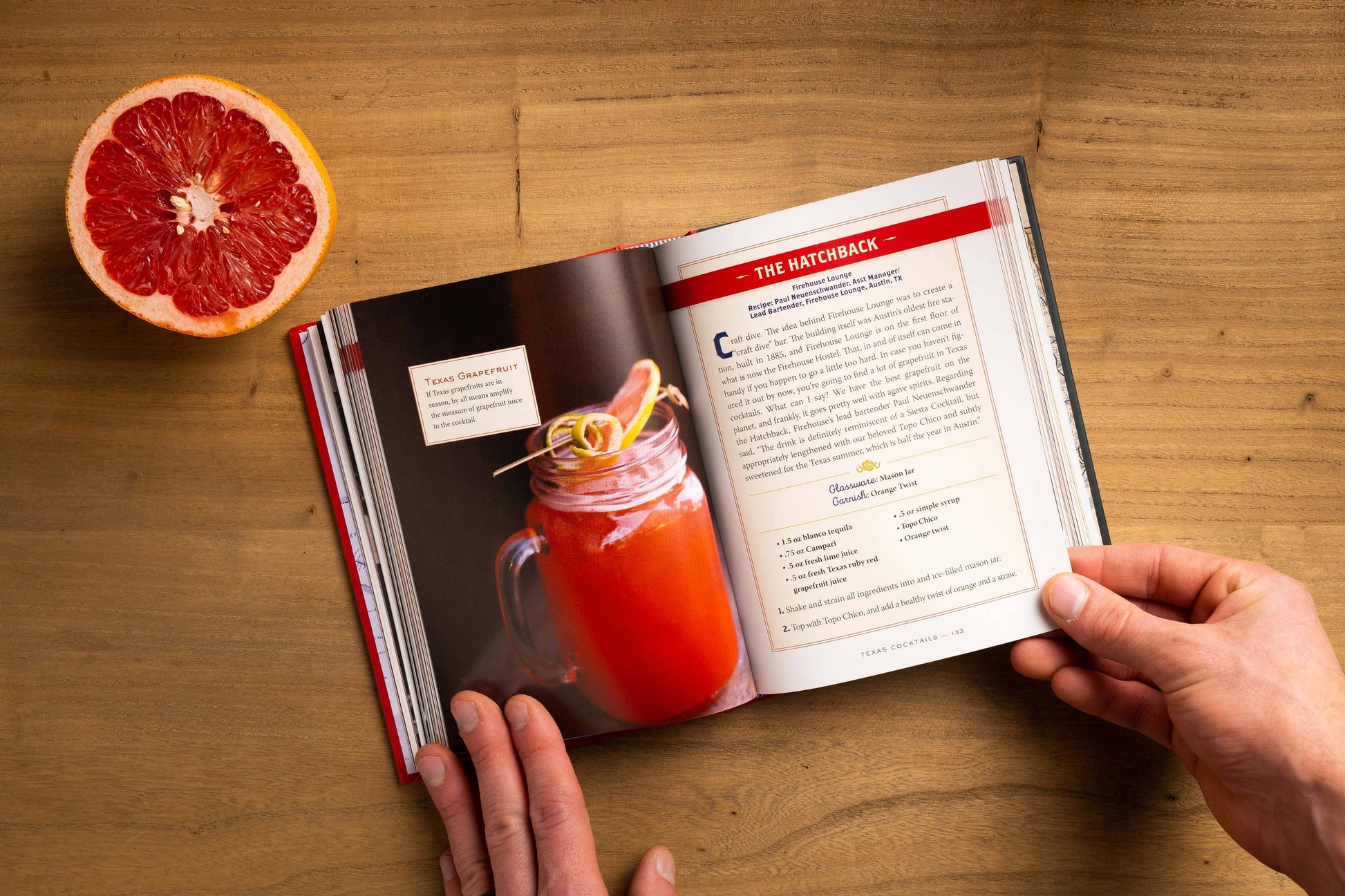Texas Cocktails (Second Edition) book shown open. Available in standard hardcover size.