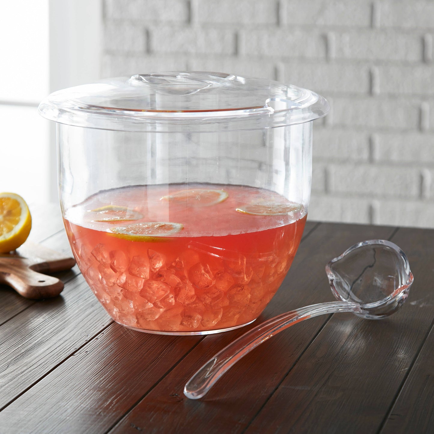 7-Qt. Punch Bowl W/Lid & Ladle