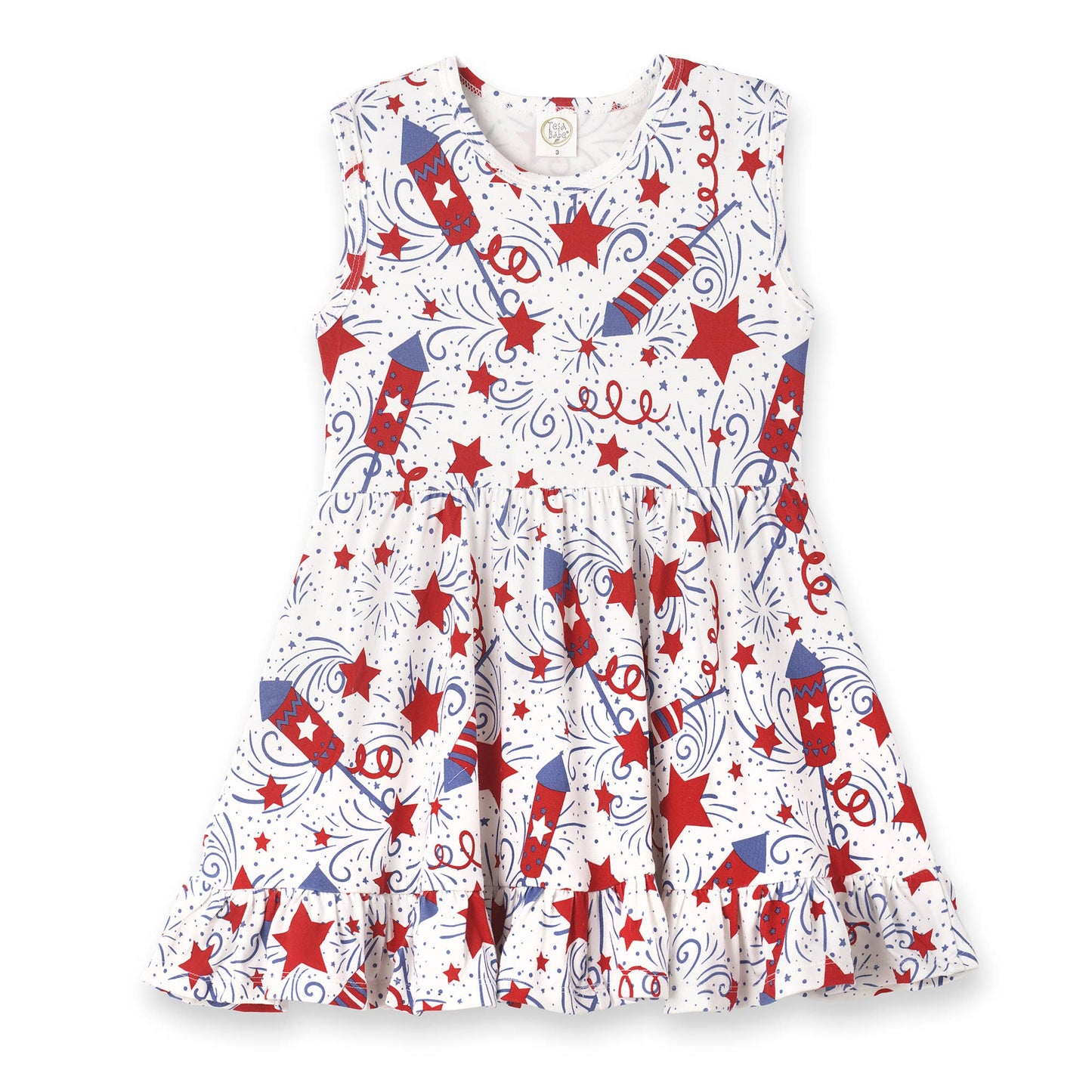 Girls Sparkly 4th of July Bamboo Dress